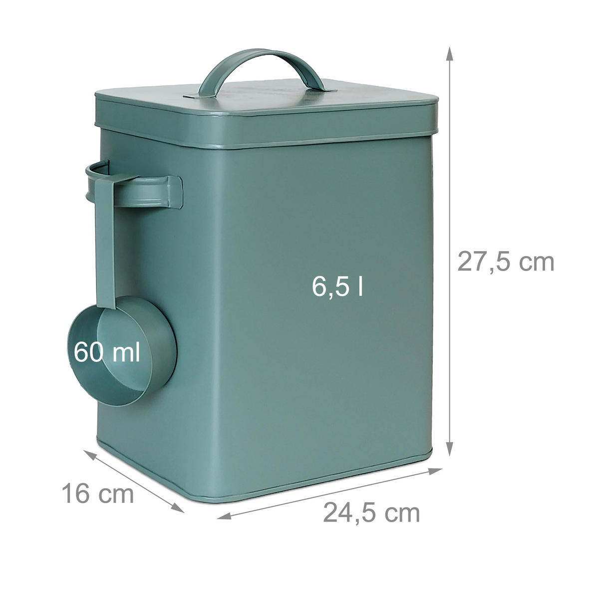 METALLBOX - Grün, Kunststoff/Metall (24.5/27.5/16cm) - Relaxdays