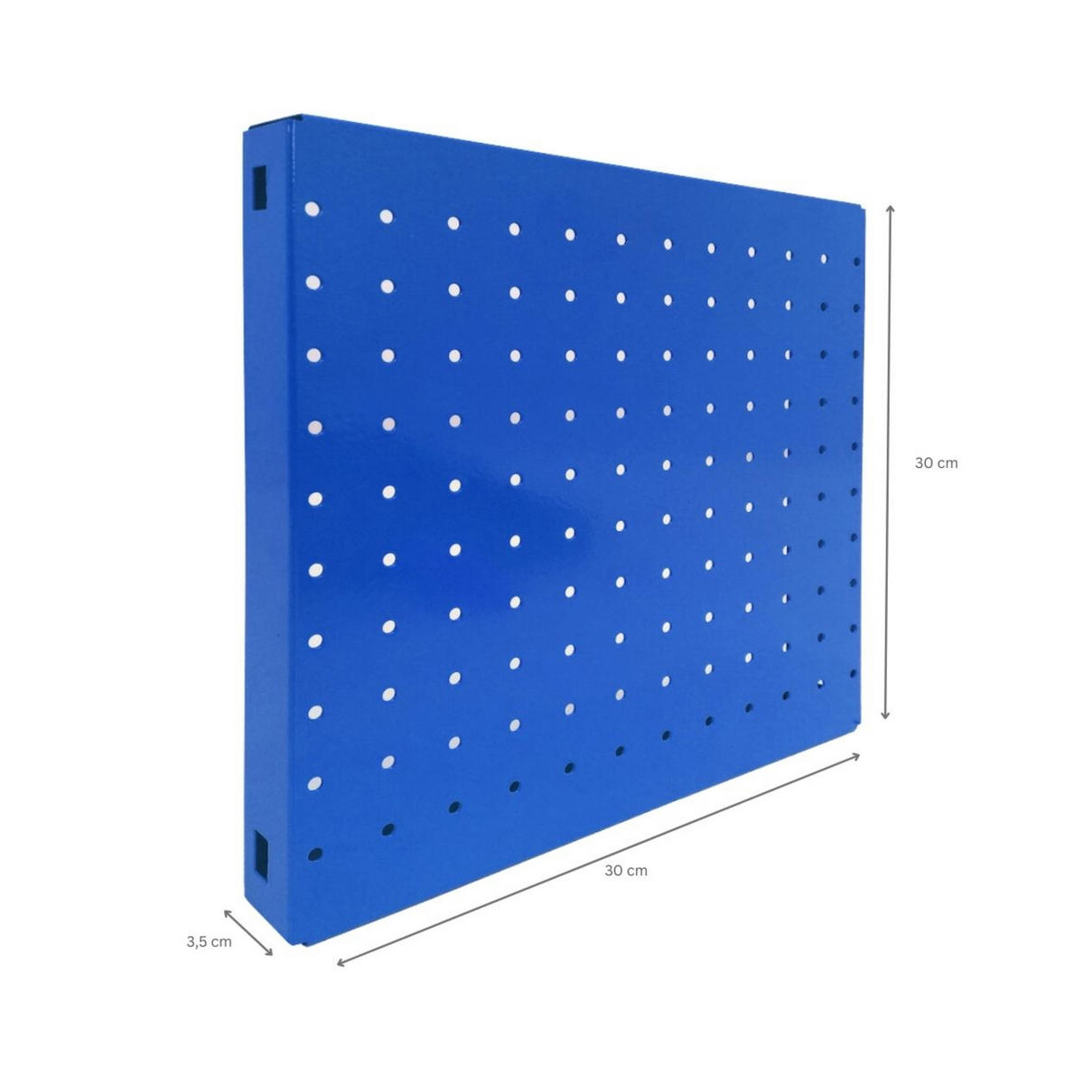 DOPPELPACK 2x Memoboard aus Stahl gelocht | HxBxT 30x30x3,5cm | Blau | Lochblech Wandtafel Trägersystem - Blau, Metall (30/30/3.5cm) - PROREGAL