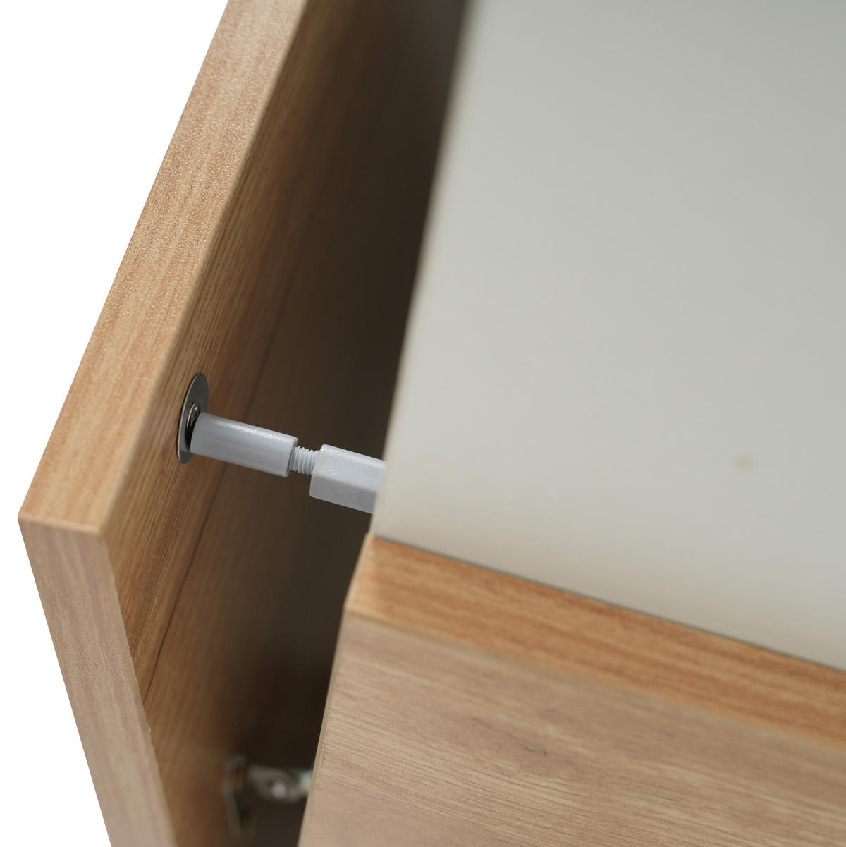 SIDEBOARD 130/40/70 cm Weiß/Eichefarben aus Spanplatte mit Stauraum - Weiß, Holzwerkstoff (40/70/130cm) - OKMYHOME