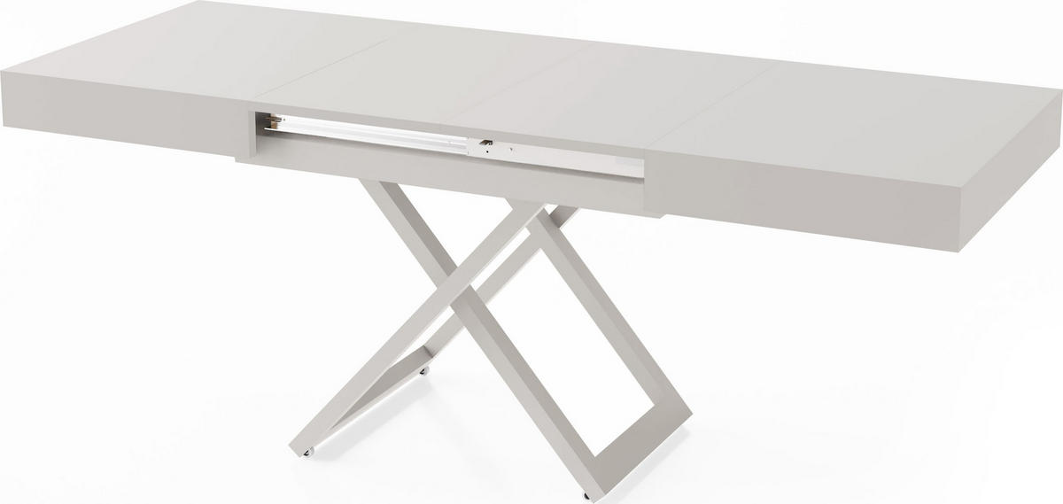 COUCHTISCH Cavetta U höhenverstellbar ausziehbar, Kaschmir Beige 120-200/80/27-76 cm - Kaschmir, Holzwerkstoff/Metall (80/120/76cm) - WFL GROUP