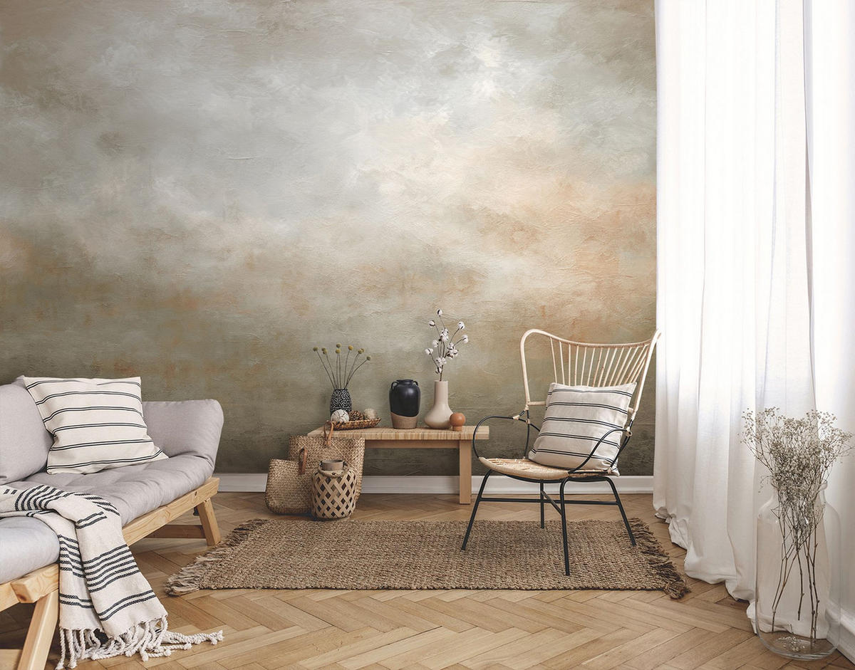 FOTOTAPETE Wolken 424 x 280 cm - Braun, Papier (424/280cm) - Sanders & Sanders