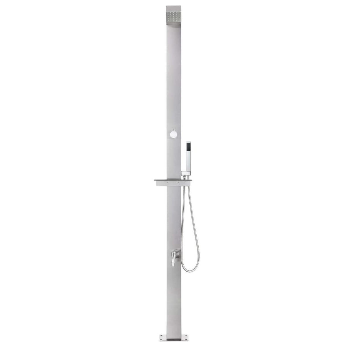 GARTENDUSCHE 220 Cm Edelstahl - Silberfarben, Metall (20/220/12cm) - vidaXL