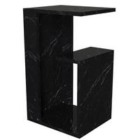 BEISTELLTISCH Sister Bendir Glänzend (Marmor Optik) - Schwarz/Weiß, Holzwerkstoff (29/35/60cm) - moebel17