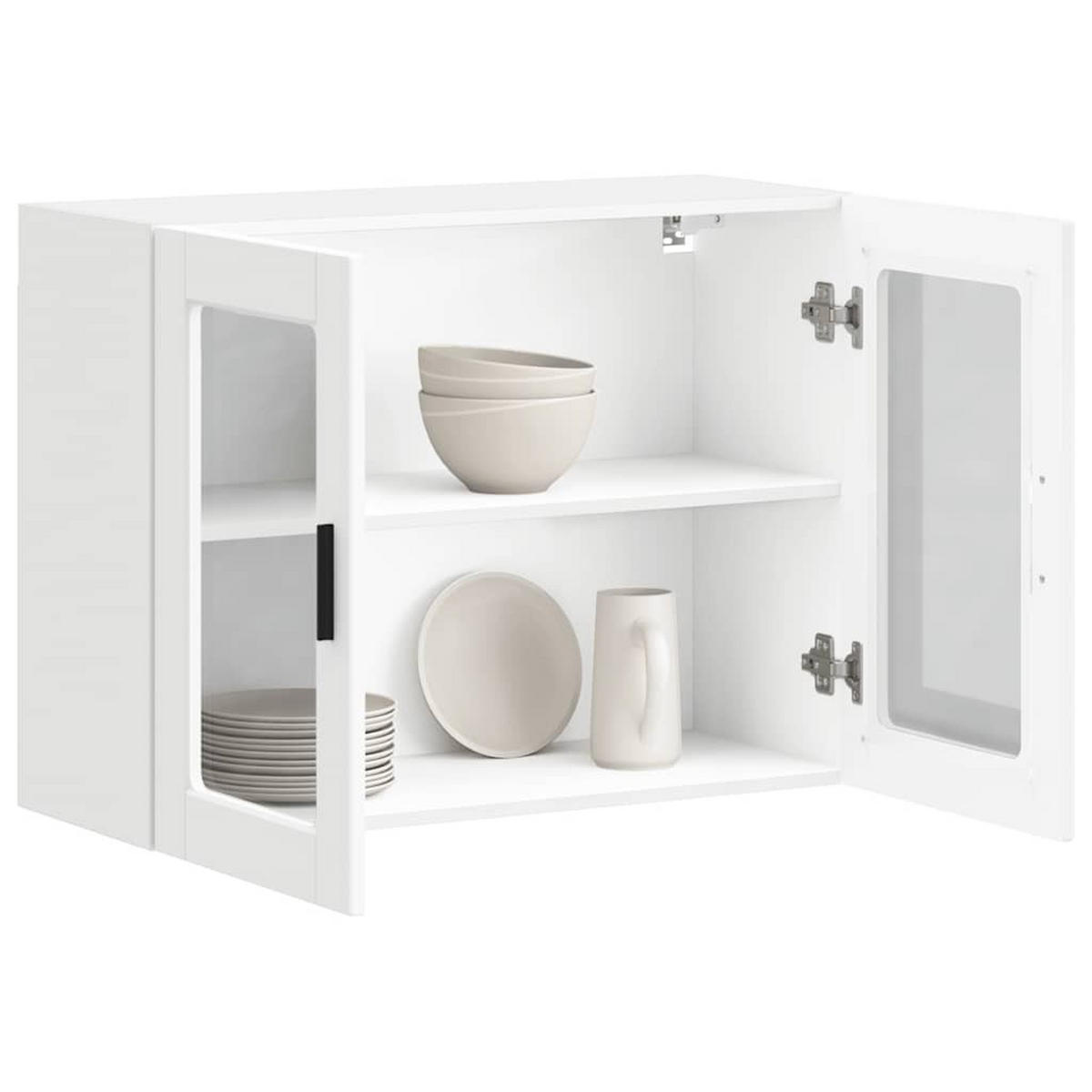 KÜCHEN-HÄNGESCHRANK Mit Glastür Weiss - Weiß, Holzwerkstoff (31/60/80cm) - vidaXL