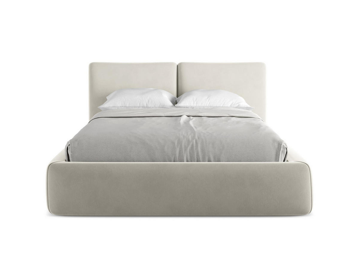 POLSTERBETT mit Bettkasten und Lattenrost 160x228 Creme - Perlmutt/Creme, Kunststoff/Textil (140/200cm) - Makamii