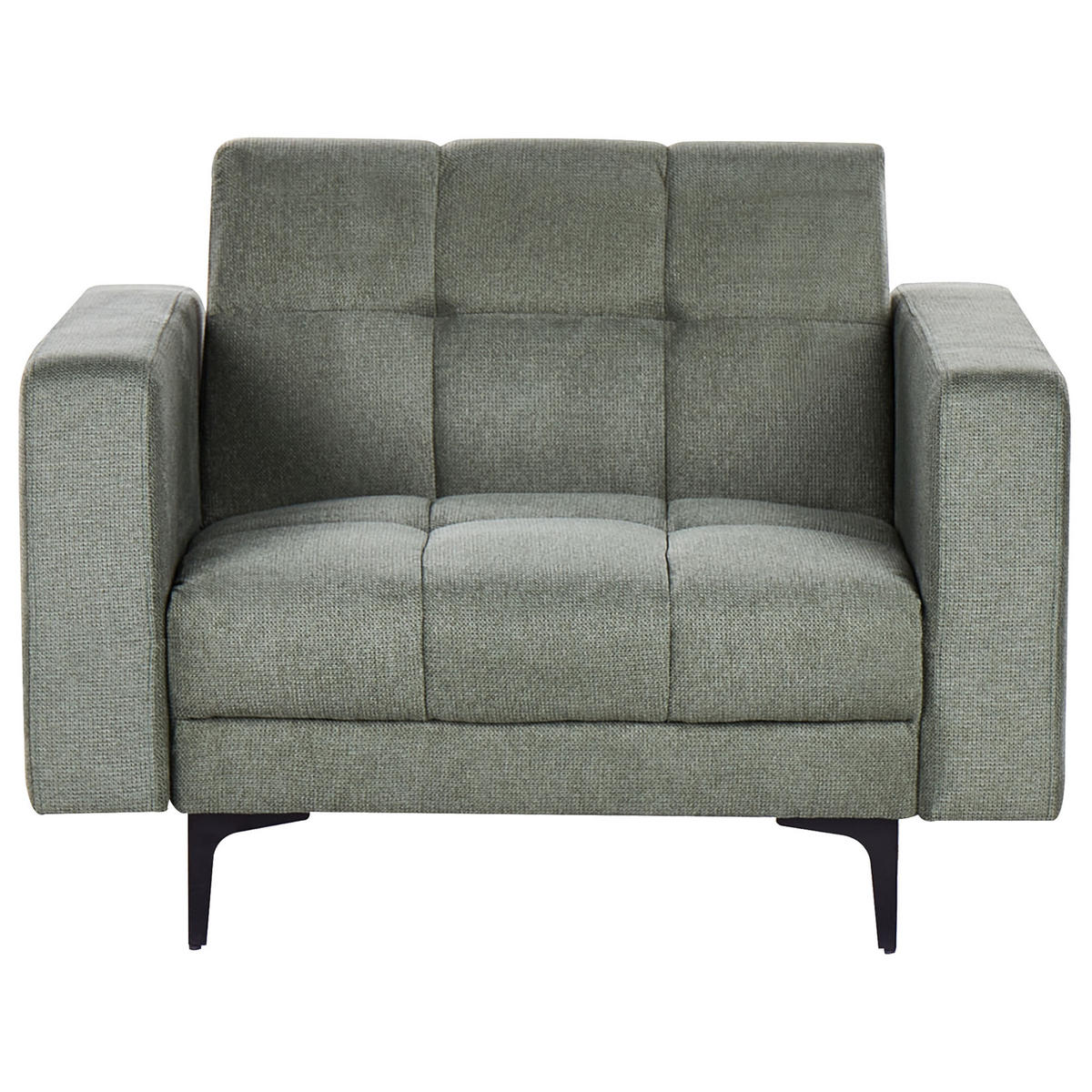 SESSEL Dunkelgrün Alnes - Dunkelgrün/Schwarz, Textil (110/77/89cm) - Beliani