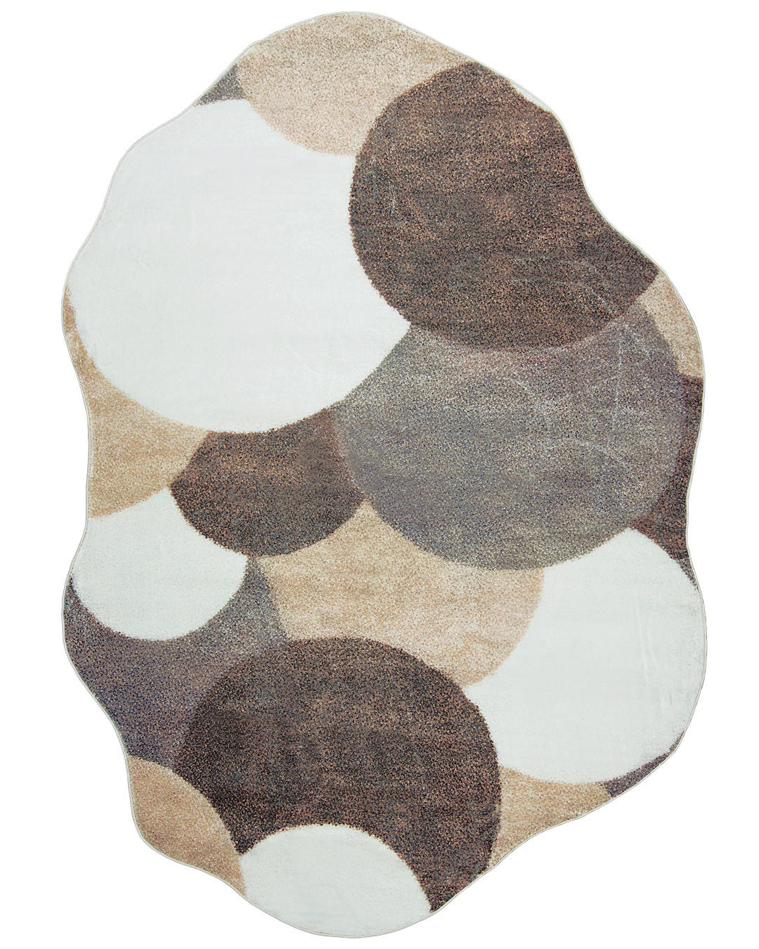 TEPPICH Lonato Vari Mazovia Unregelmäßige Form 120x160cm Beige Weiß Geometrisch Kurzflor - Beige, Textil (120/160cm) - Mazovia
