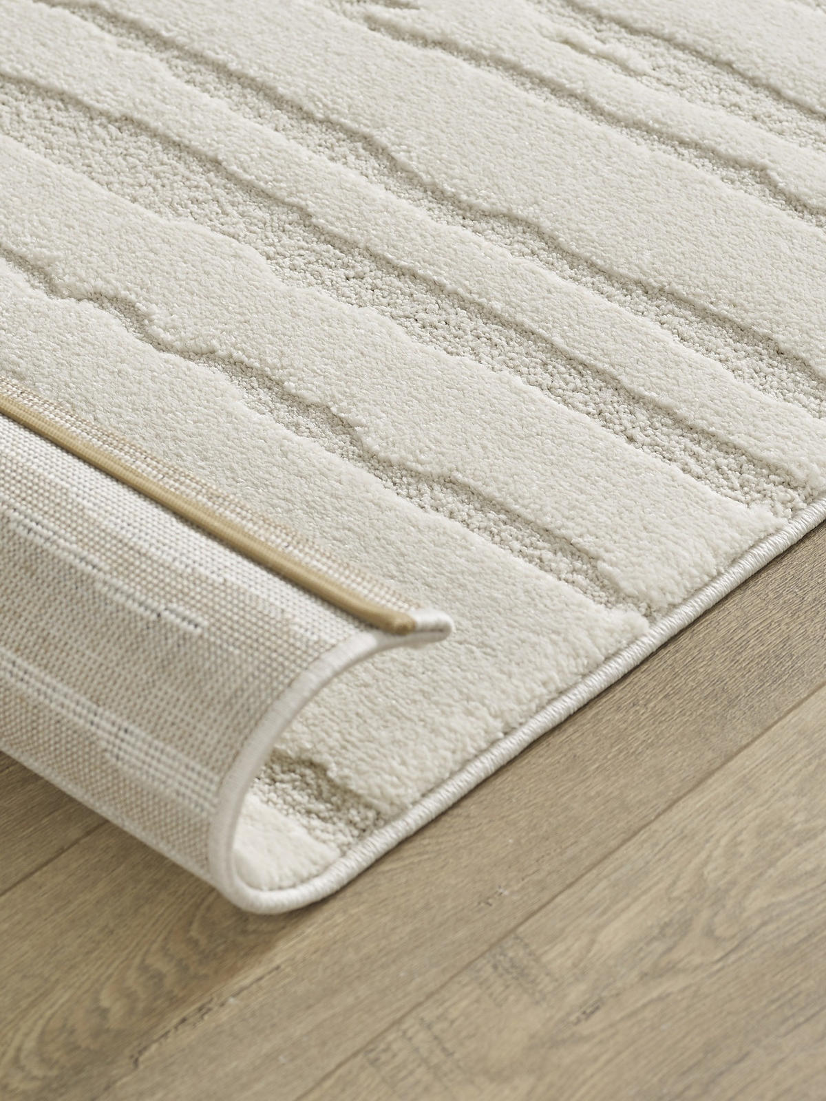 KURZFLORTEPPICH Abstrakt CETINA Polypropylen Creme 160 x 230 cm - Beige, Textil (160/230cm) - KADIMA DESIGN