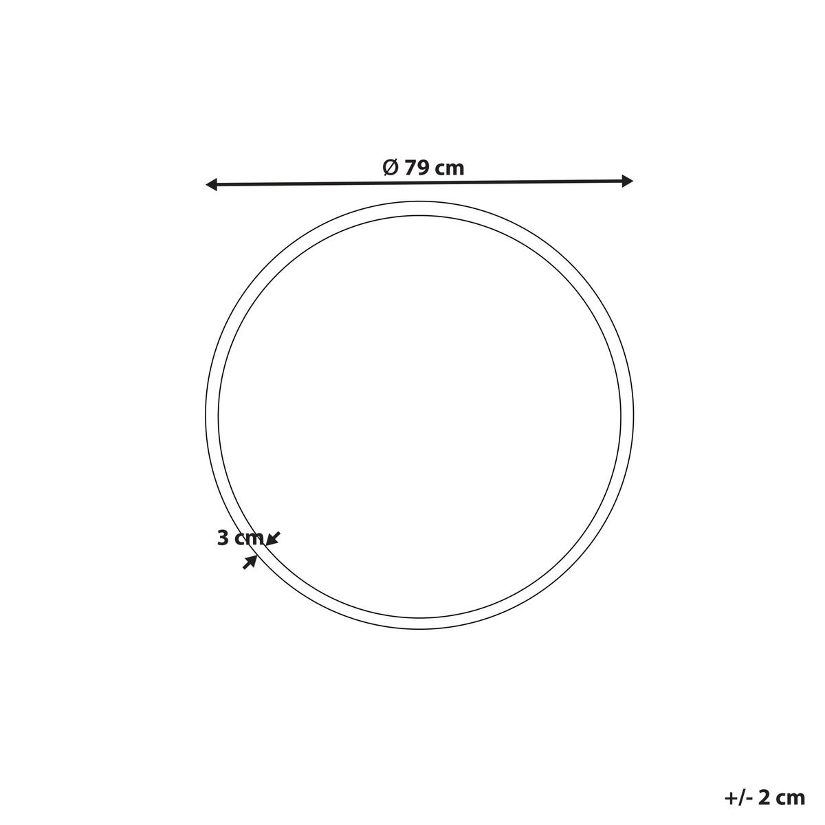BADSPIEGEL mit LED-Beleuchtung rund 79 cm Deauville - Silberfarben, Glas (79/79/4cm) - Beliani