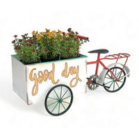 BLUMENFAHRRAD für Garten Metall Stehend Weiß Rot - Weiß, Metall (46/24.5/21cm) - DanDiBo