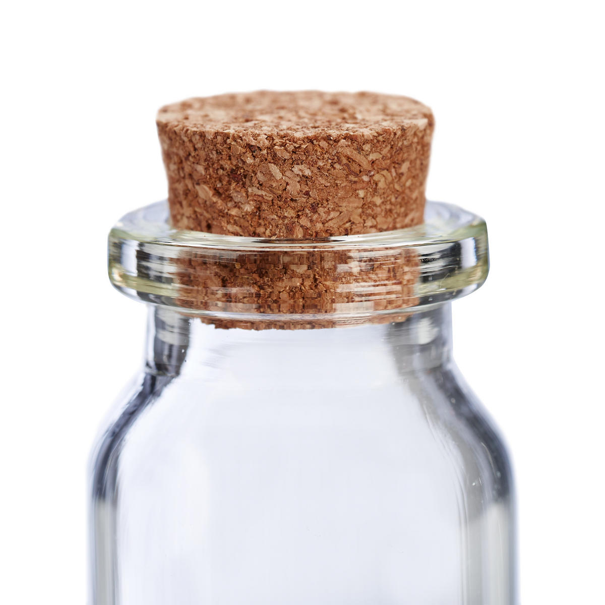 MINI sklenené fľaše - priehľadné, prírodné materiály/sklo (2/5.5/2cm) - Relaxdays