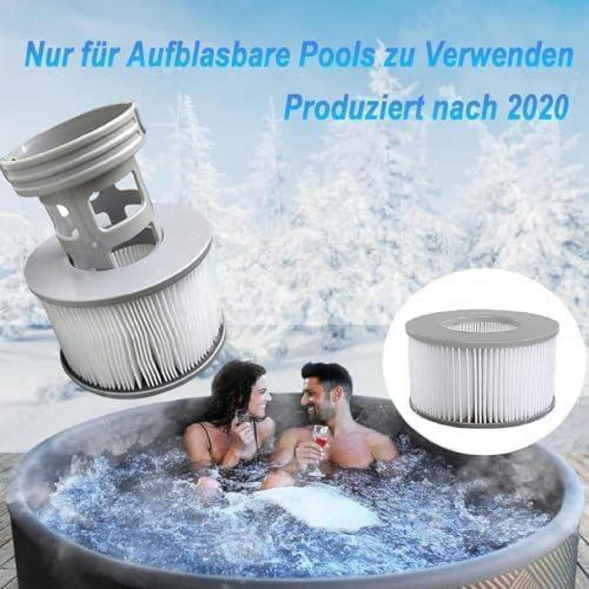 FILTERKARTUSCHEN 12er Set für MSpa Whirlpools ab 2020 - Grau, Kunststoff (22.5/31/14cm)