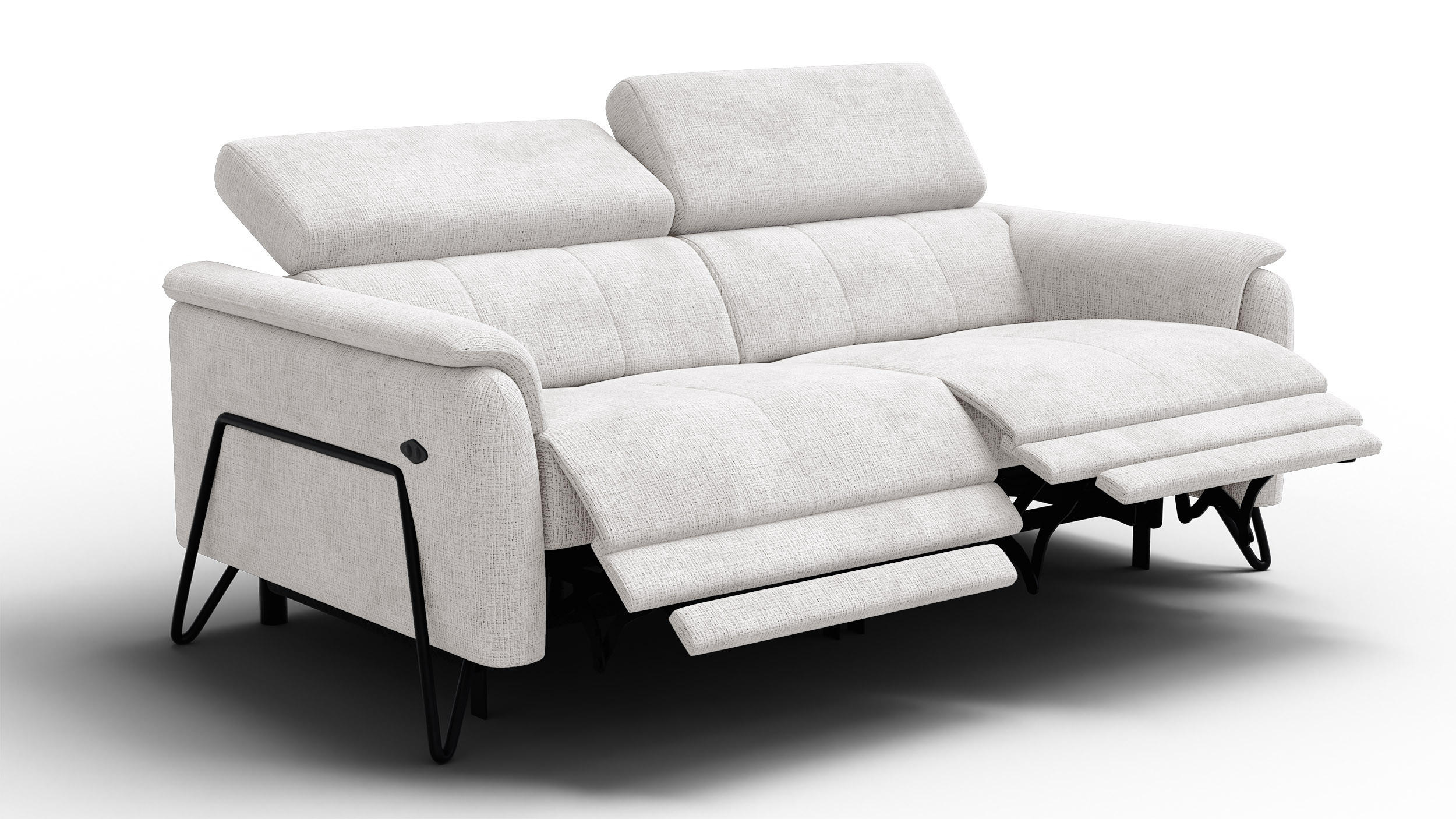 RELAXSOFA RODEN 3-Sitzer, creme - Creme, Holz/Textil (194/82/103cm) - Courtois Laville