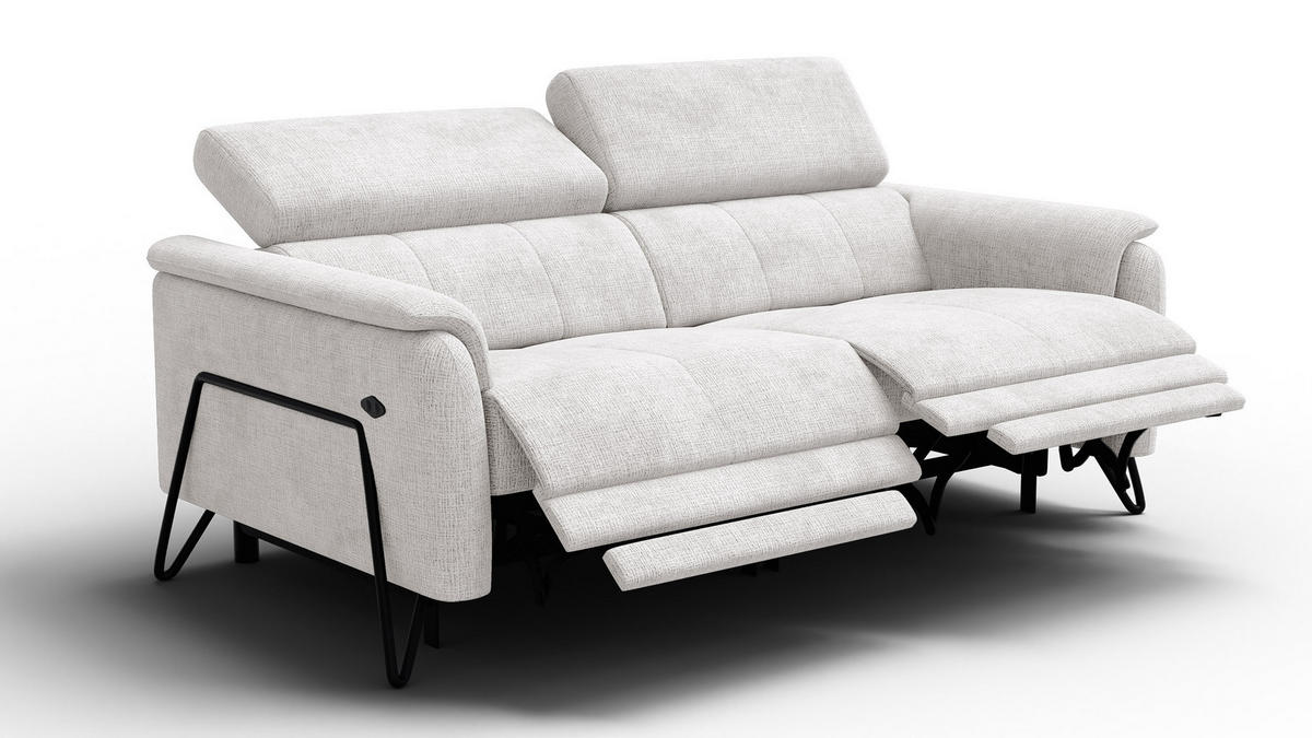 RELAXSOFA RODEN 3-Sitzer, creme - Creme, Holz/Textil (194/82/103cm) - Courtois Laville