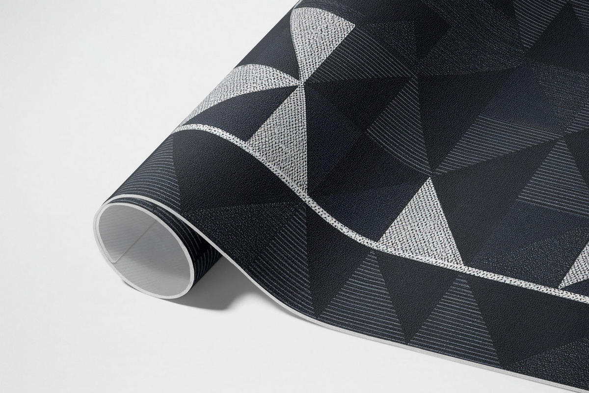 TEPPICH 60x90 cm Mosaik aus Geometrischen Formen Vintage Muster - Greige, Kunststoff (60/90cm) - Wallfluent