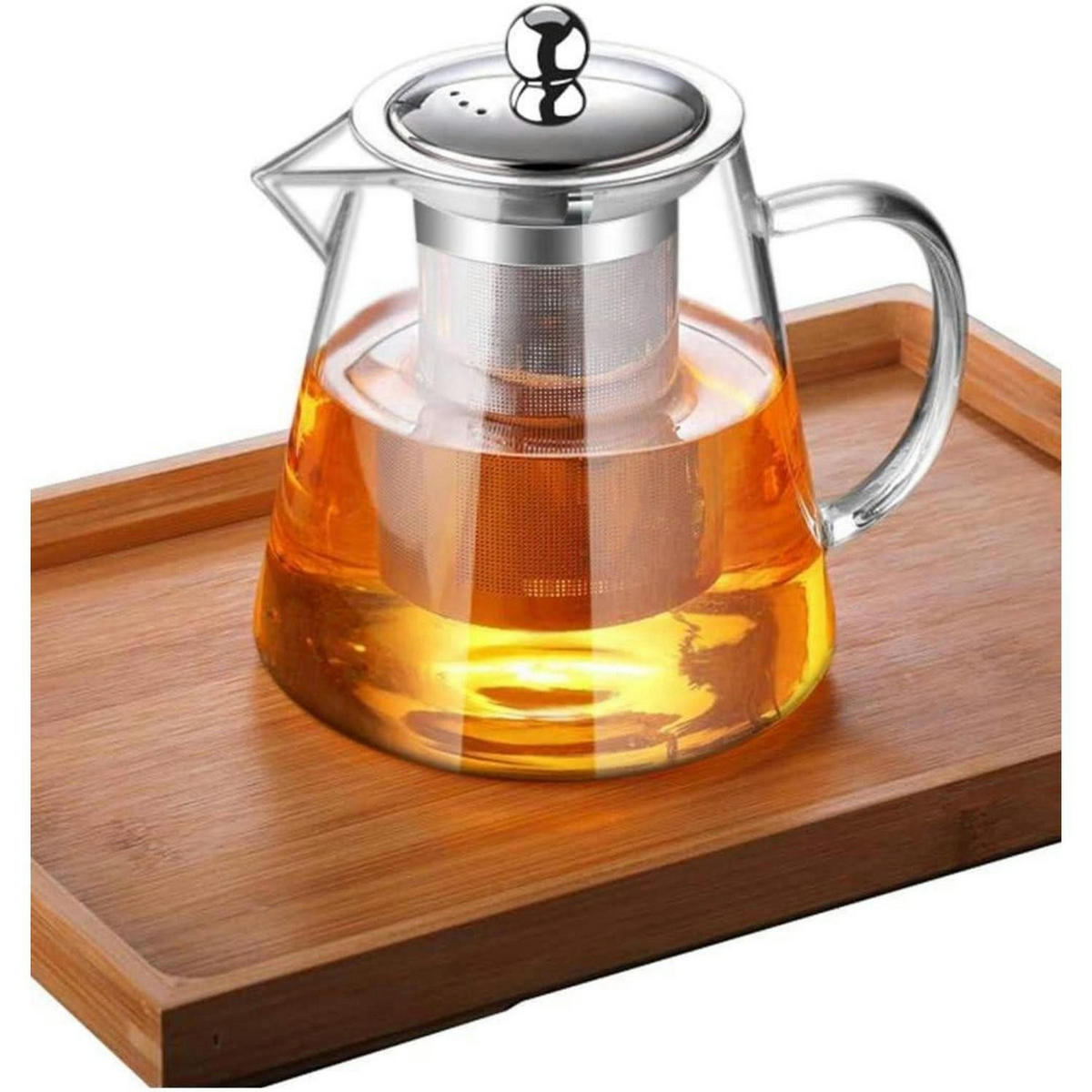 TEEKANNE mit Siebeinsatz 950ML Borosilikatglas Transparent - Transparent, Glas (10/10cm)