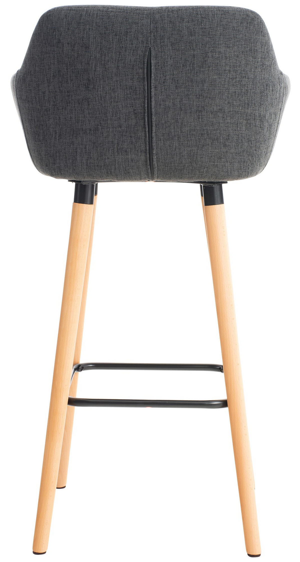 BARHOCKER Stoff dunkelgrau - Eukalyptusholzfarben/Dunkelgrau, Holz/Textil (55/99/46cm) - CLP