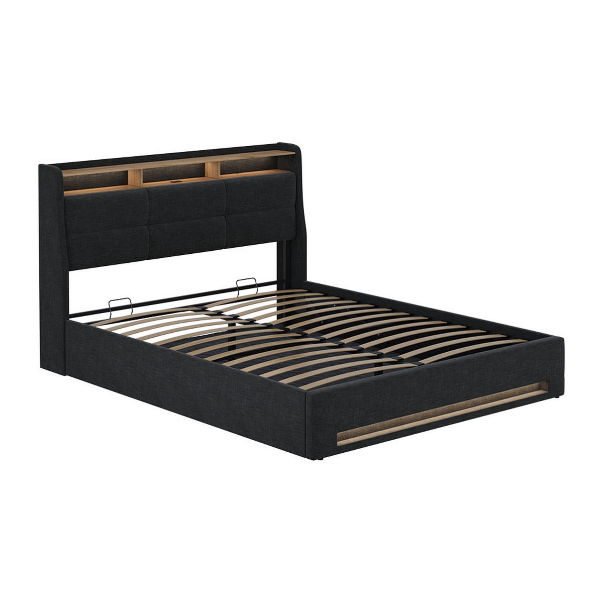 ČALOUNĚNÁ POSTEL Christin Antracit/dub - antracitová, kompozitní dřevo - VitaliSpa