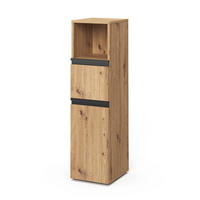 MIDISCHRANK Torren Artisan 30 x 112.6 cm mit Schublade - Hellgrau, Holzwerkstoff (30/112.6/35cm) - Vicco