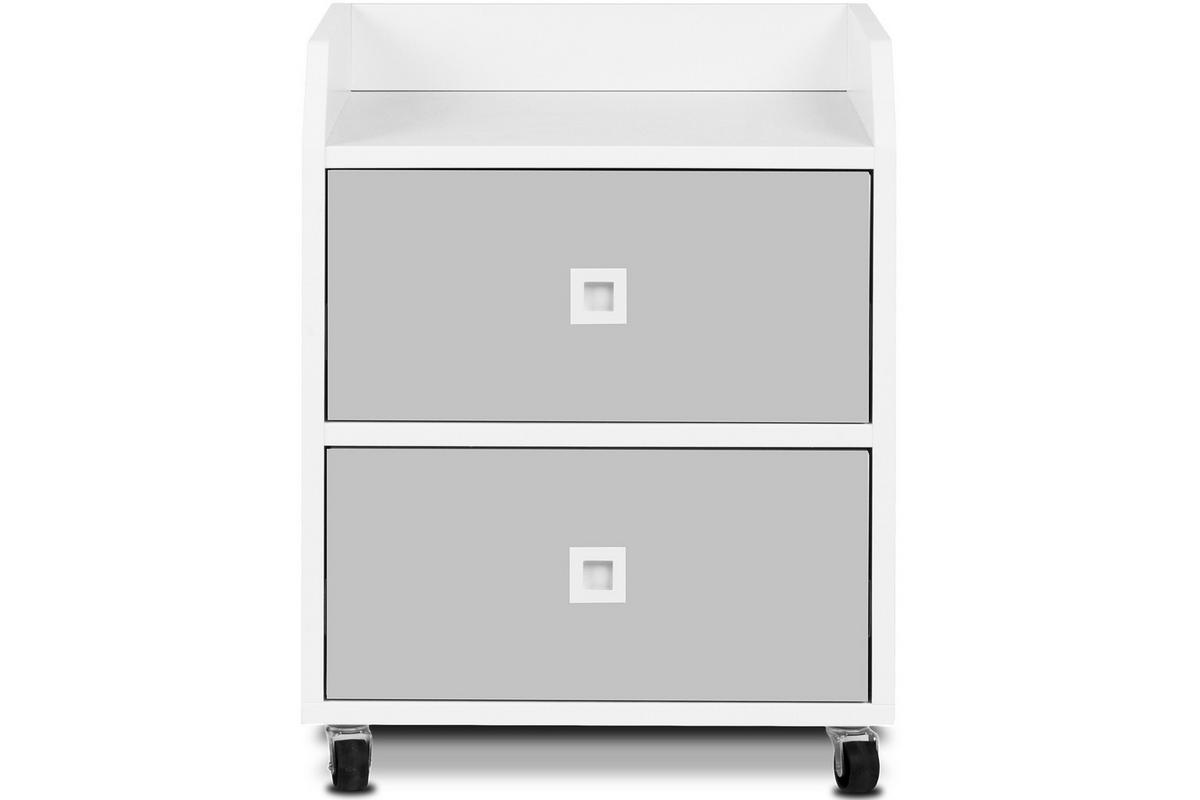 ROLLCONTAINER MIRUM unter dem Schreibtisch, Weiß/Grau - Weiß/Grau, Holz (43/55/40cm) - KONSIMO®