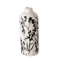 VASE handbemalt Berries 7,5/7,5/18 cm - Weiß, Keramik (18cm) - Boltze Home