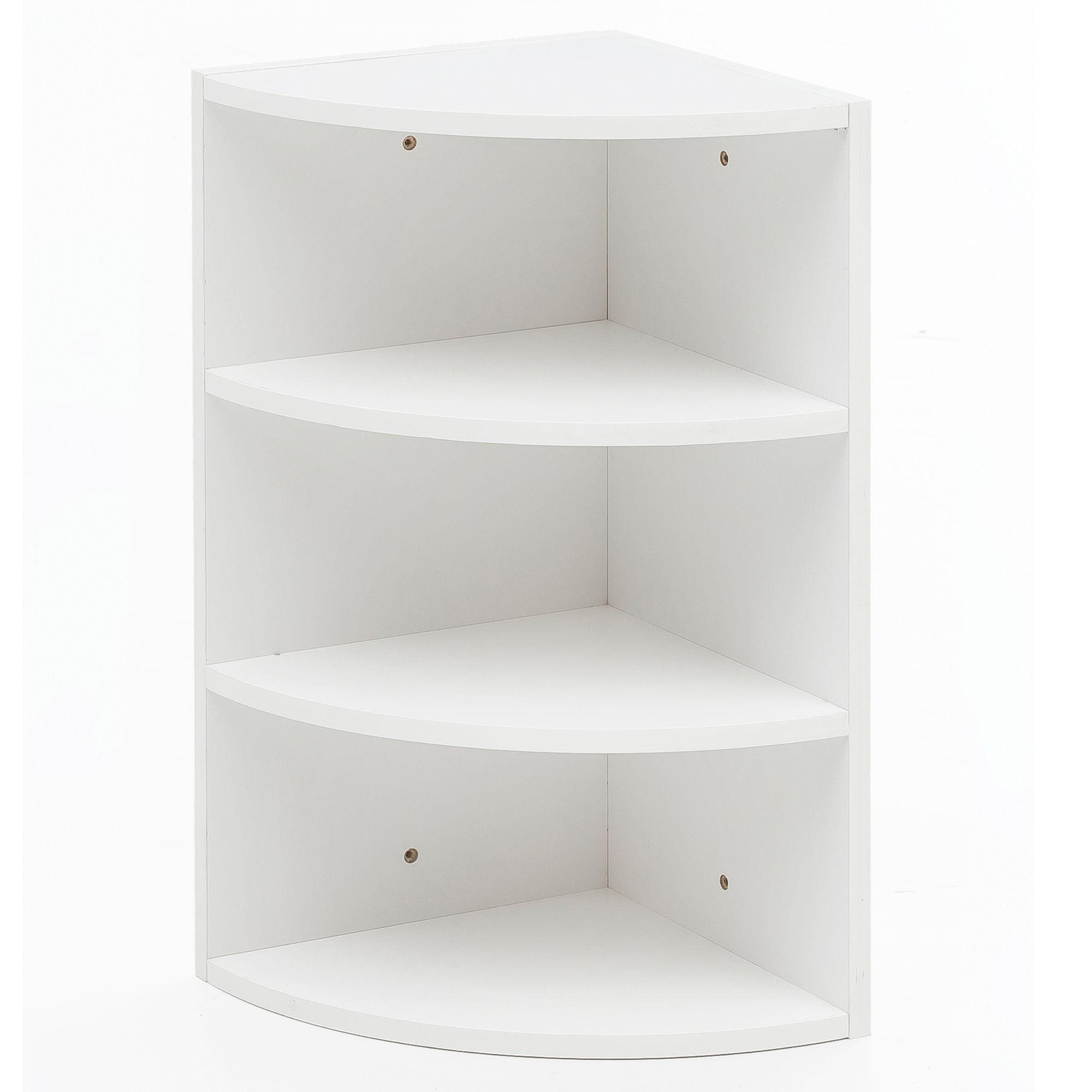 ECKREGAL NIDDA MDF Runder Front Modern, Weiß 30x30x60 cm - Weiß, Holz (30/60/30cm) - KADIMA DESIGN