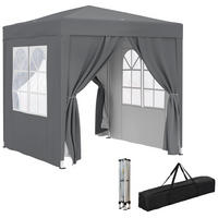 PAVILLON DE-13998 Pop-up 2/2 m, höhenverstellbar, UV-Schutz Grau - Grau, Metall (200/240/200cm) - ComfortXL