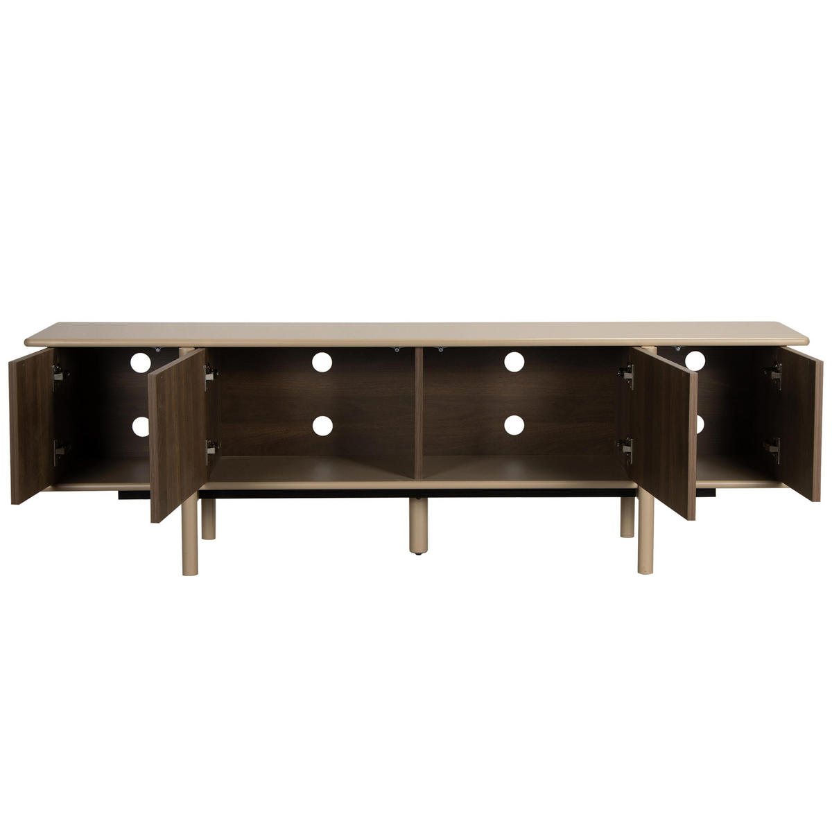 TV-MÖBEL mit 4 Türen, taupe - Taupe, Holz (180/55/40cm) - Oviala