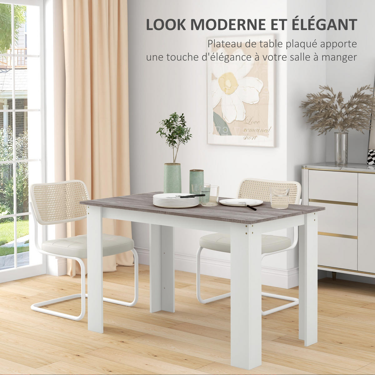 ESSTISCH Grau Holzoptik 120/69/75 cm - Grau, Holz (69/120/75cm) - PANGIVO