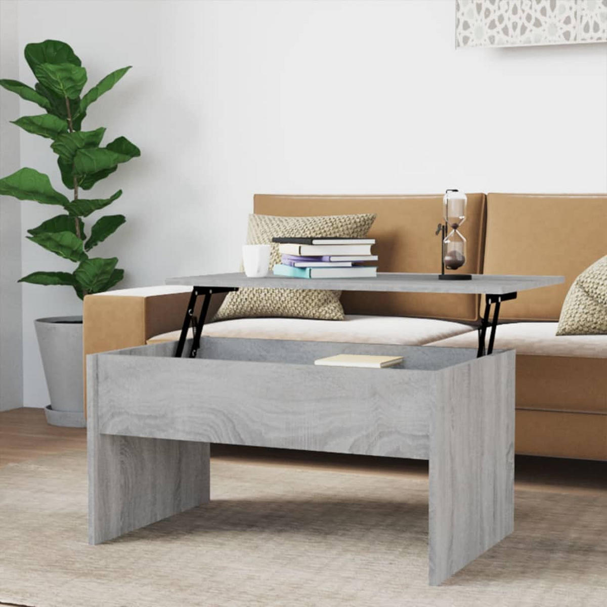 COUCHTISCH Grau Sonoma 80x50,5x41,5 cm Holzwerkstoff - Grau, Holzwerkstoff (80/50.5/41.5cm) - furnicato