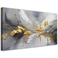 LEINWANDBILD Gold-Glamour-Abstraktion - Goldfarben, Textil (120/60cm) - Feeby