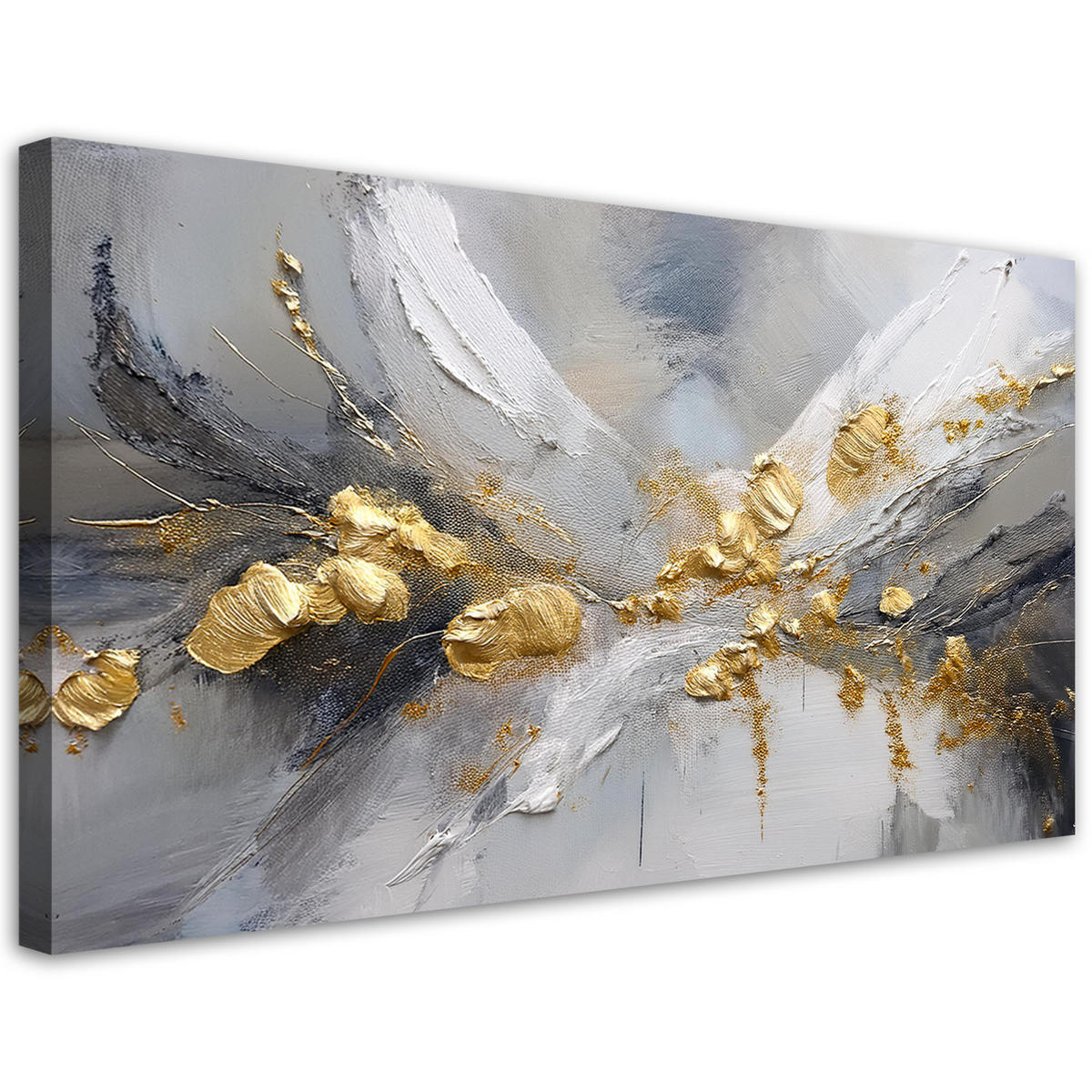 LEINWANDBILD Gold-Glamour-Abstraktion - Goldfarben, Textil (120/60cm) - Feeby