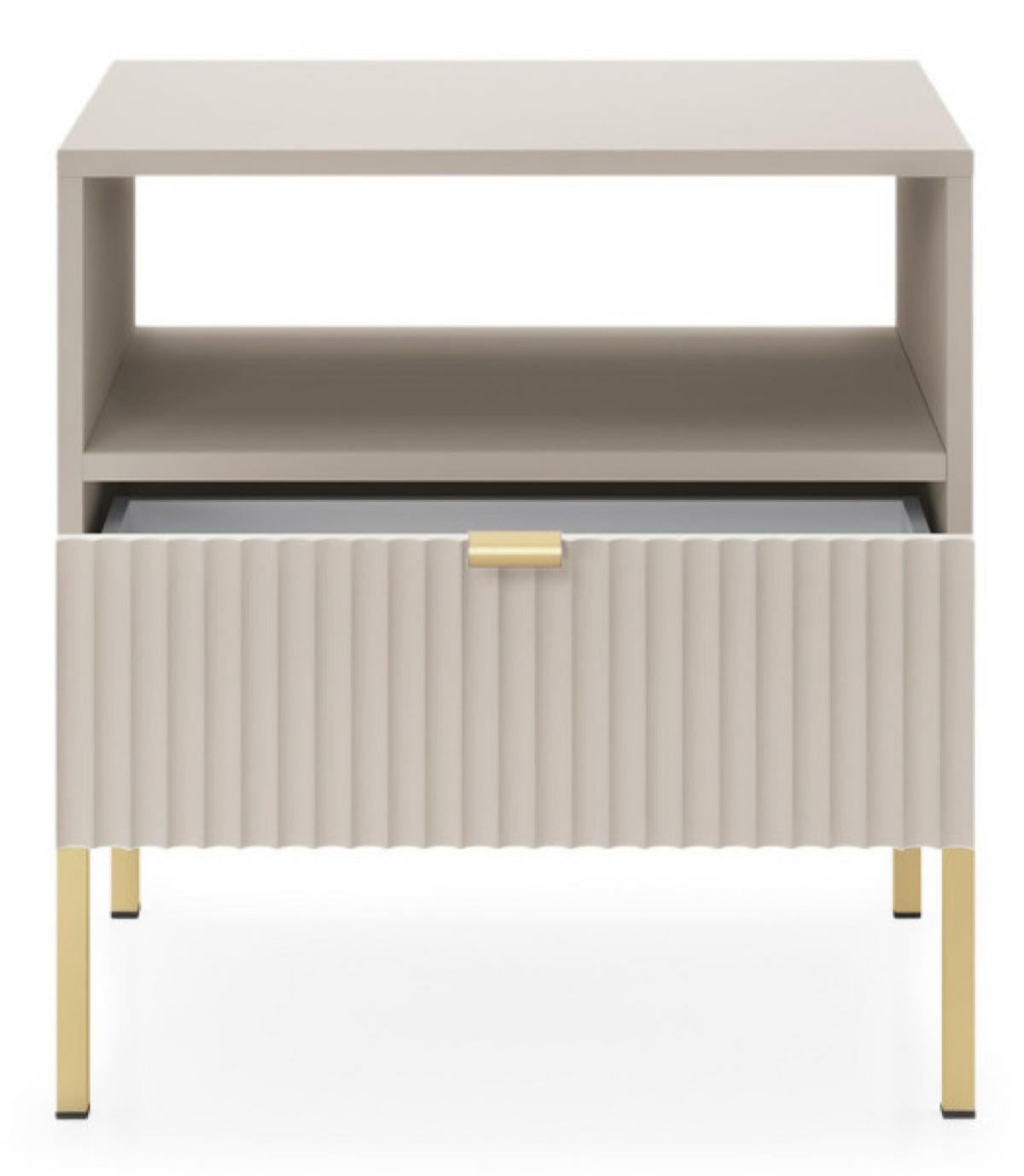 NACHTTISCH Kaschmir NEW Mit Goldfarbenen Beinen - Kaschmir/Ecru, Holzwerkstoff (54/56/39cm) - Sepro Meble