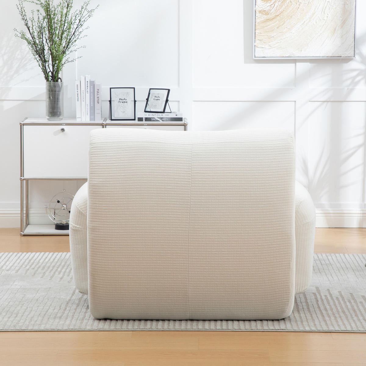 SESSEL DE-35123 mit Hocker Ivory - Weiß, Textil (94/78.5/113cm) - ComfortXL