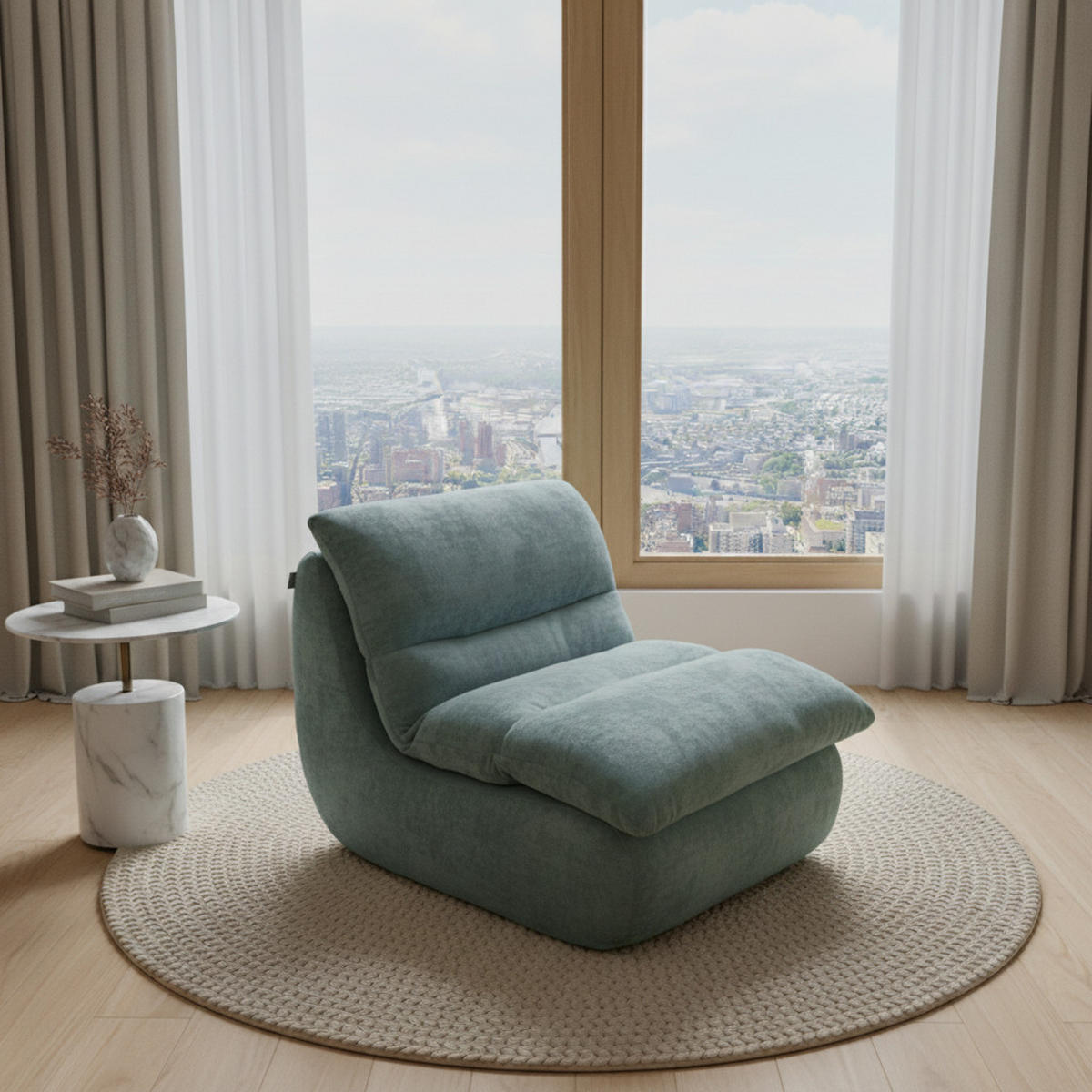 SESSEL Nuvia Salbei - Salbeigrün, Textil (80/75/100cm) - COCO Living