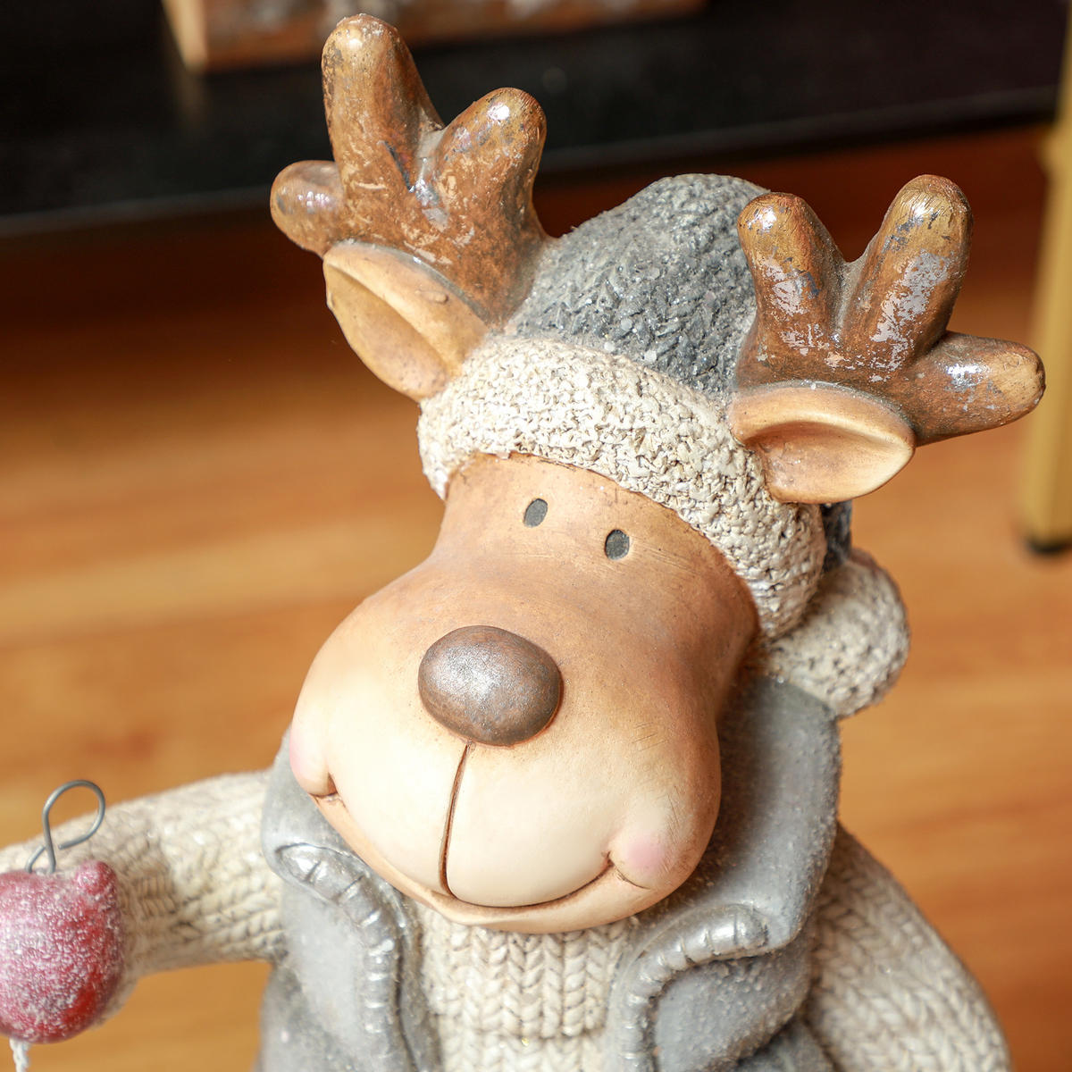 WEIHNACHTSDEKO Figur 52 cm Rentier mit Laterne Weihnachtsfigur mit LED-Licht - Multicolor, Metall (19.5/52/25.5cm) - HOMCOM