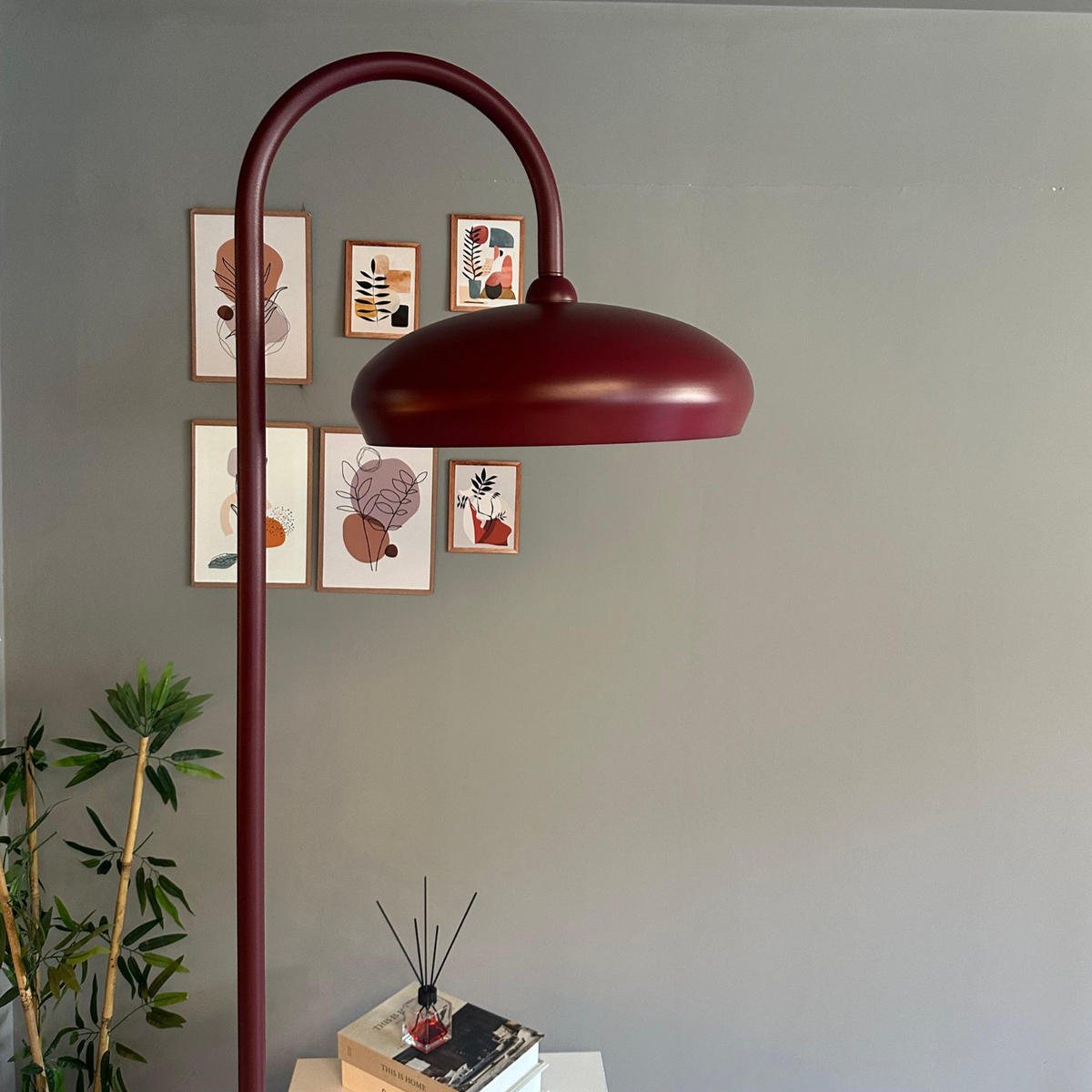 STEHLAMPE Bralo 180 Cm - Bordeaux, Metall (37/37/180cm) - Bamyum