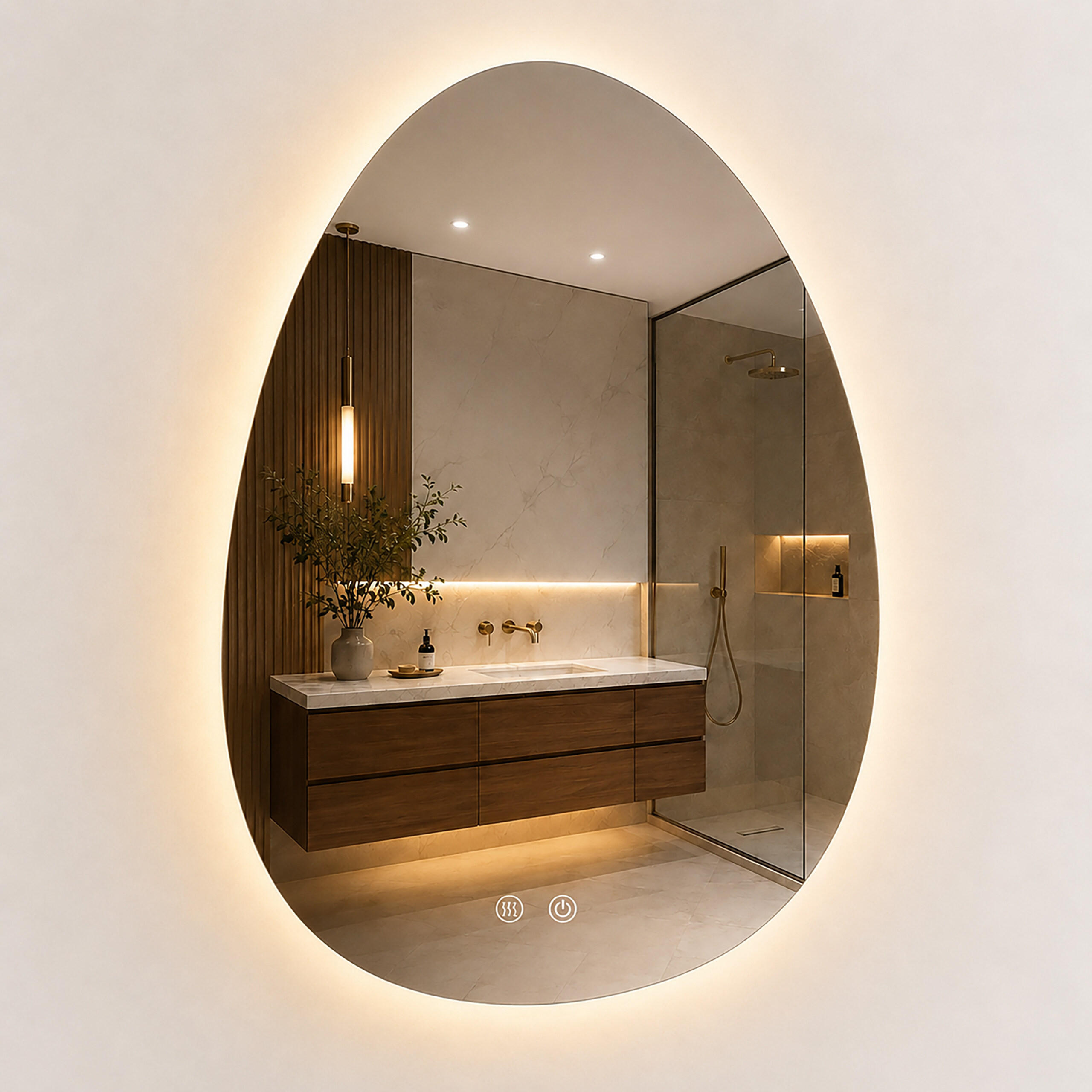 Relaxdays Badspiegel Transparent 52x75x3 cm