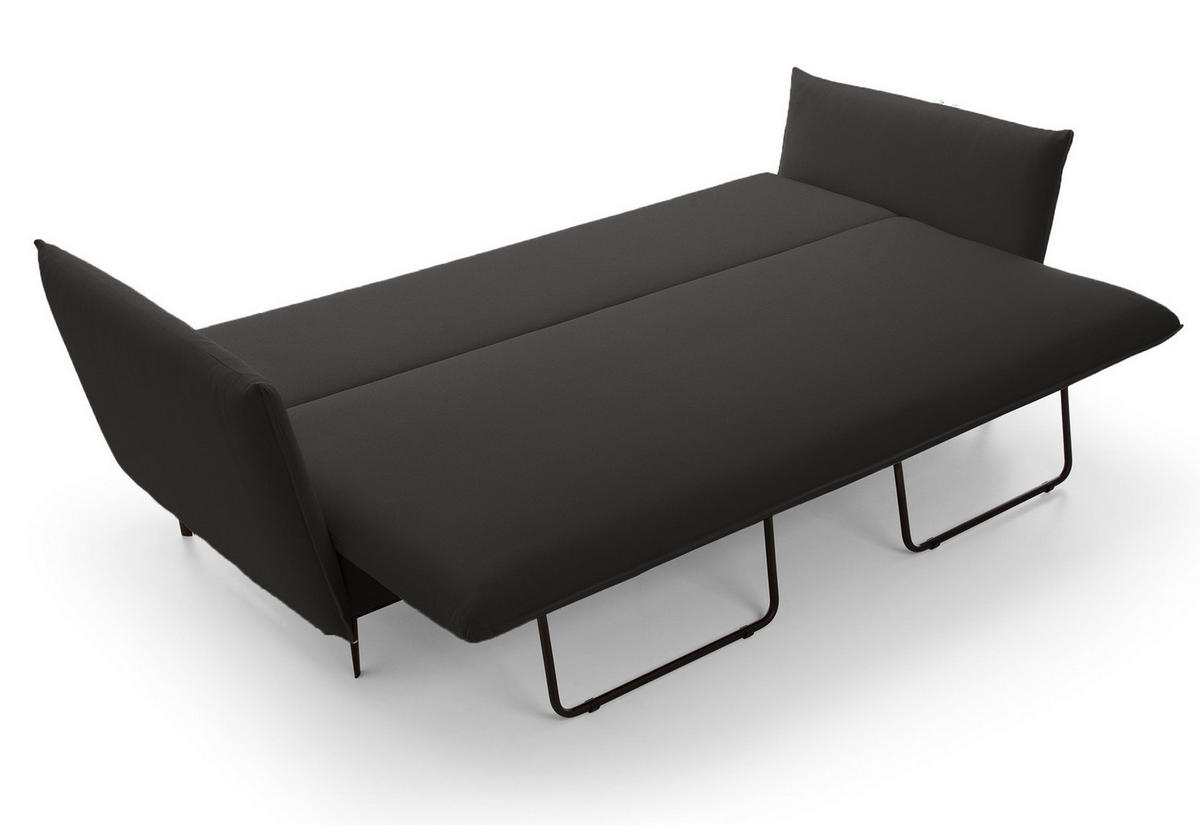 SOFA mit Bettkasten Flavio, 237 cm, Schlaffunktion, Schwarz - Schwarz, Holz (237/90/105cm) - Emporius