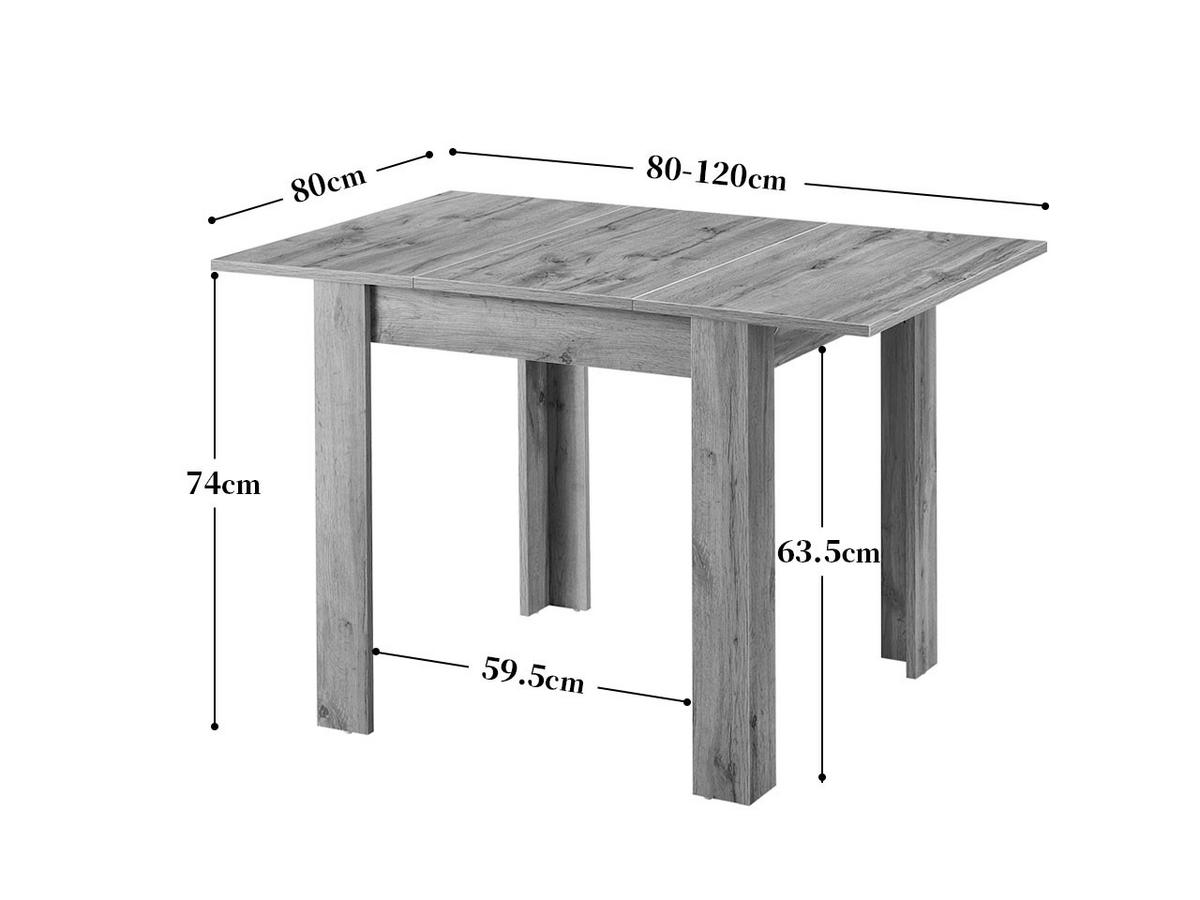 ESSTISCH LIVIUS 80-120/80/74 cm - Eiche Artisan, Holzwerkstoff (80/80/74cm) - B&D Home