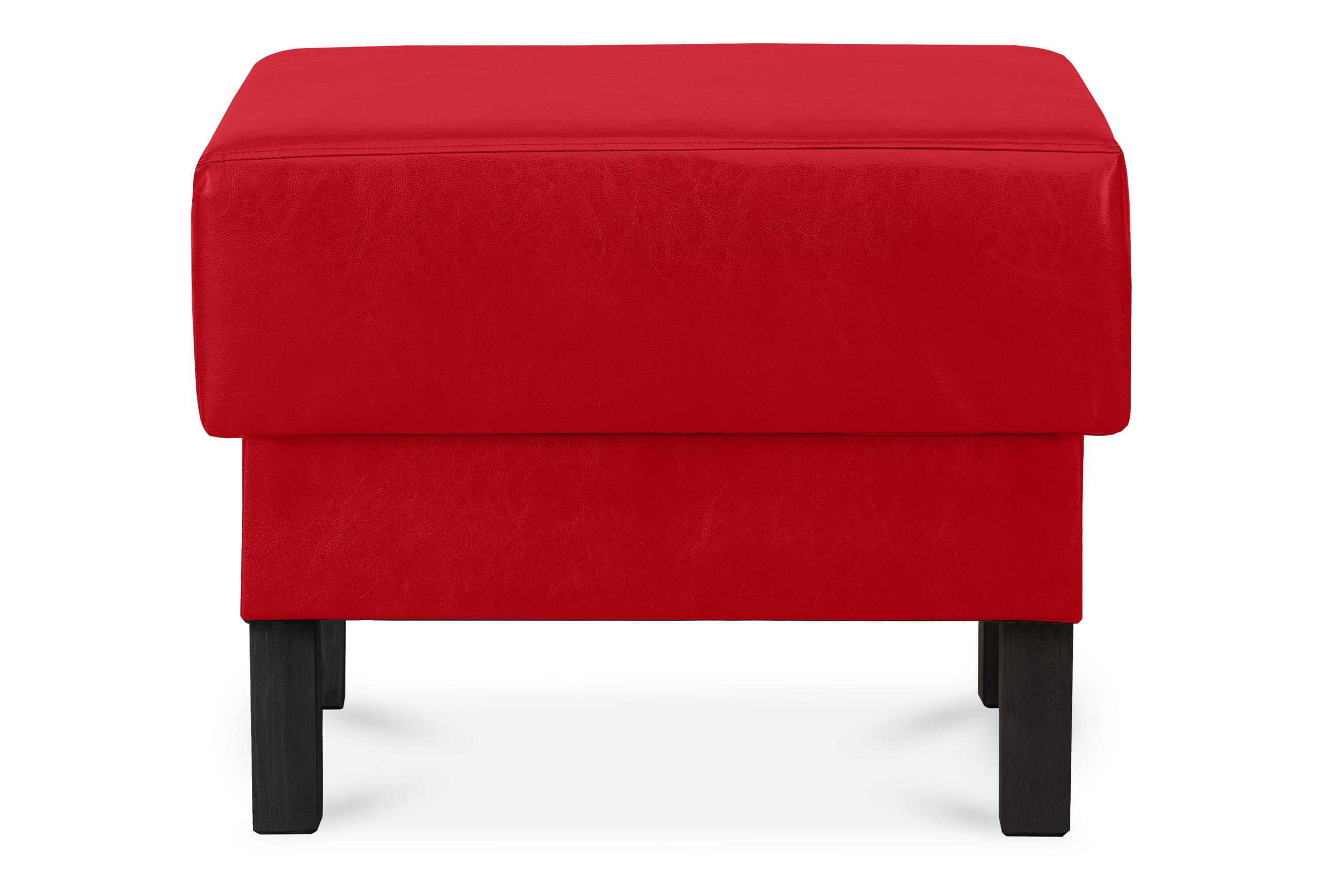 SITZHOCKER ESPECTO auf hohen Holzbeinen, rot - Rot/Schwarz, Textil (58/47/56cm) - KONSIMO®
