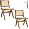HOLZSTUHL 2er Set Lissy,48,5 x 53,5 x 83 cm, Belastbarkeit 120 kg,Eiche hell - Eichefarben, Holz (48.5/83/53.5cm) - tectake
