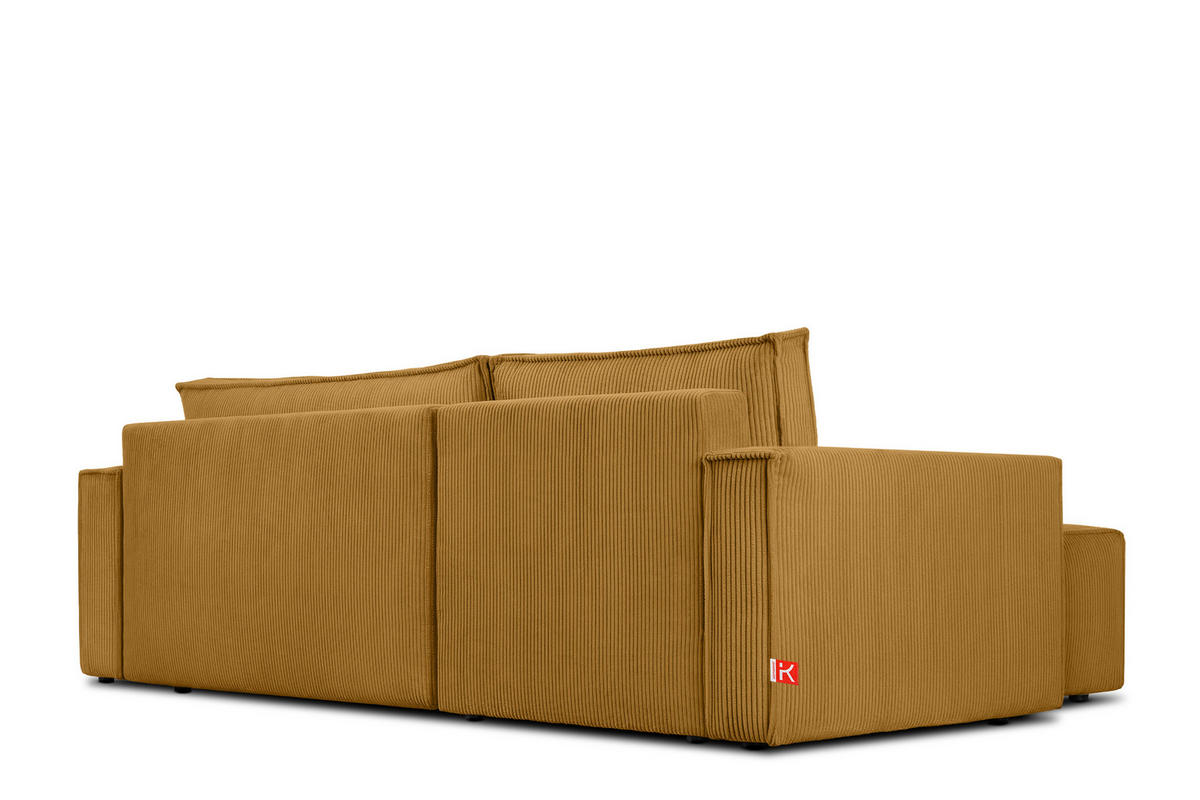 ECKSOFA-LINKS/RECHTS NAPI Schlaffunktion mit Cordbezug, Gelb - Gelb/Schwarz, Textil (246/148cm) - KONSIMO®