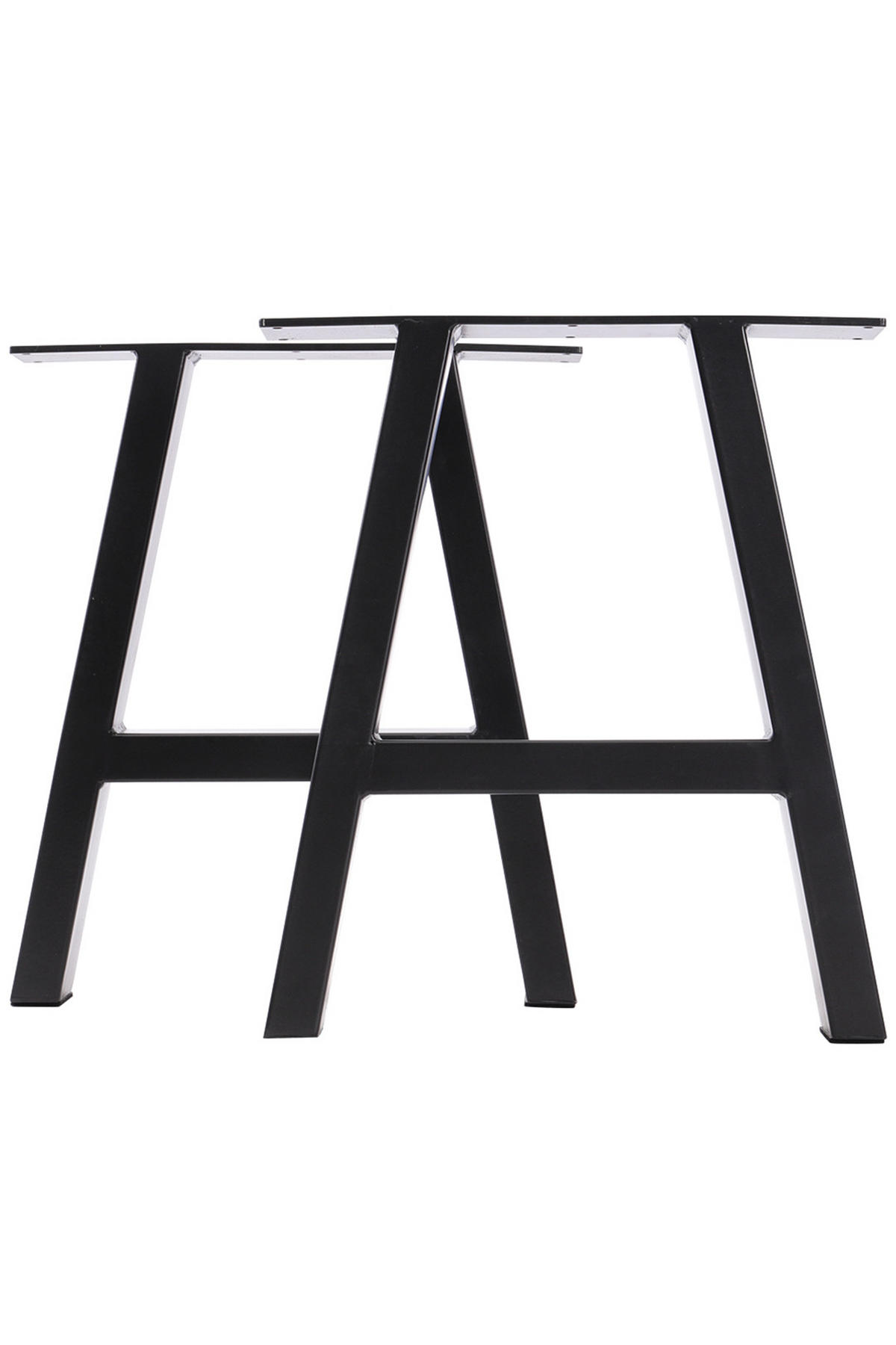 TISCHBEINE 2-tlg Set 40-cm hohe trapezförmige aus Eisen in Schwarz 35 x 7 x 40 cm - Schwarz, Metall (35/40/7cm) - Livingandhome