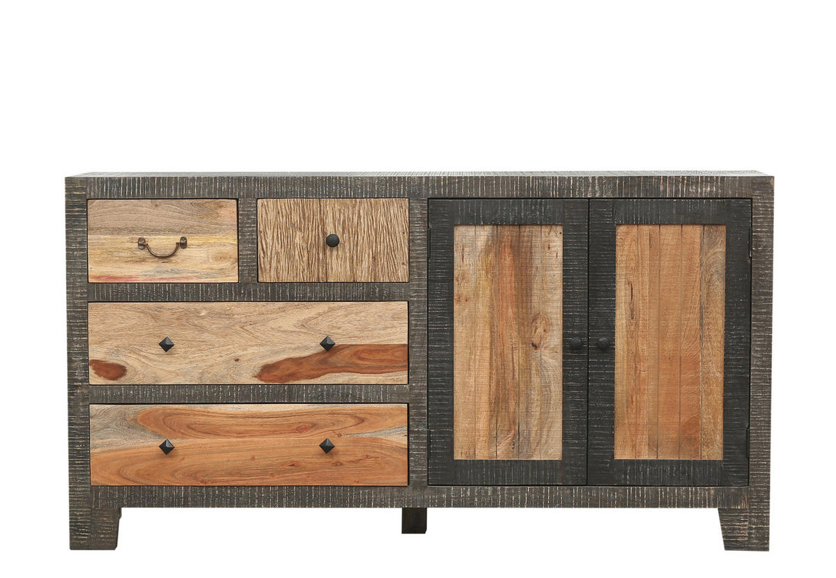 SIDEBOARD Erik Mangoholz Mehrfarbig 88x40x165cm - Multicolor, Holz (40/88/40cm) - DELUKE