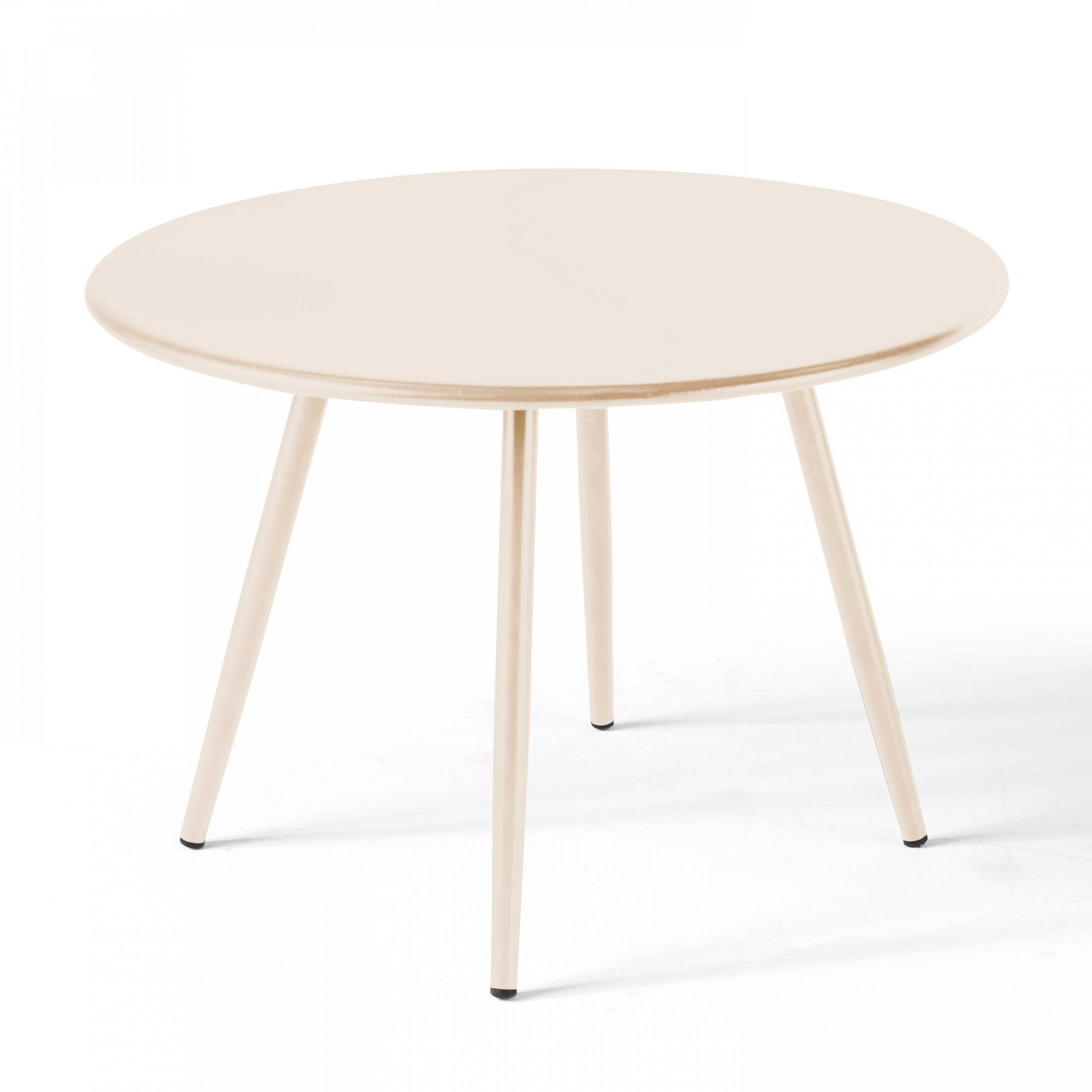 GARTEN-LOUNGETISCH, Elfenbeinfarbe - Creme, Metall (40/40/30cm) - Oviala
