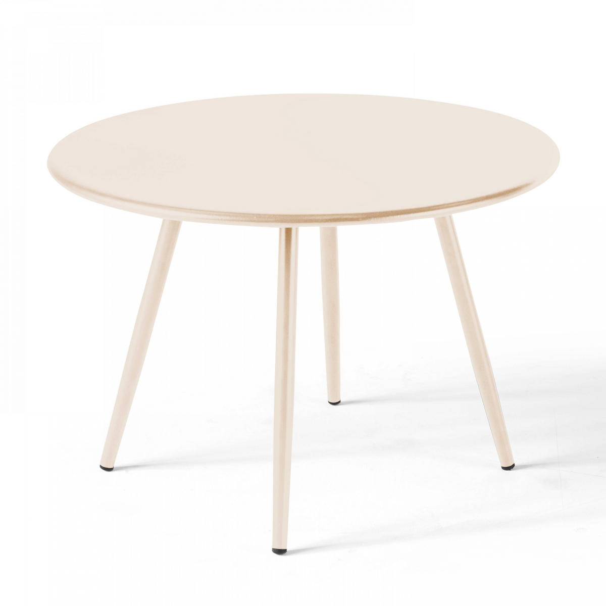 GARTEN-LOUNGETISCH, Elfenbeinfarbe - Creme, Metall (40/40/30cm) - Oviala