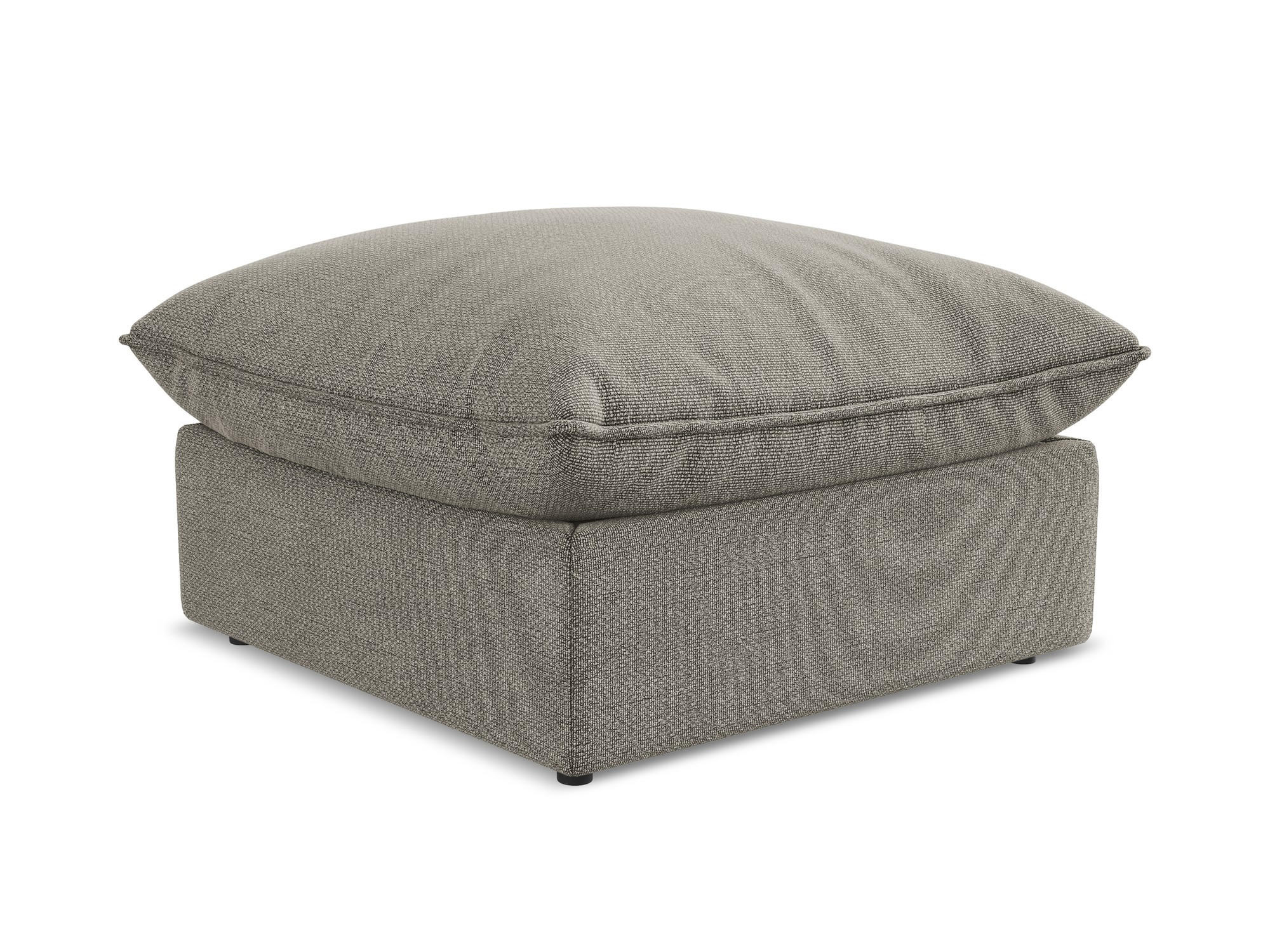 POUF Bouclé Stoff Grau - Schwarz/Grau, Holzwerkstoff/Kunststoff (75/45/75cm) - Makamii