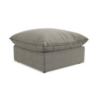 POUF Bouclé Stoff Grau - Schwarz/Grau, Holzwerkstoff/Kunststoff (75/45/75cm) - Makamii