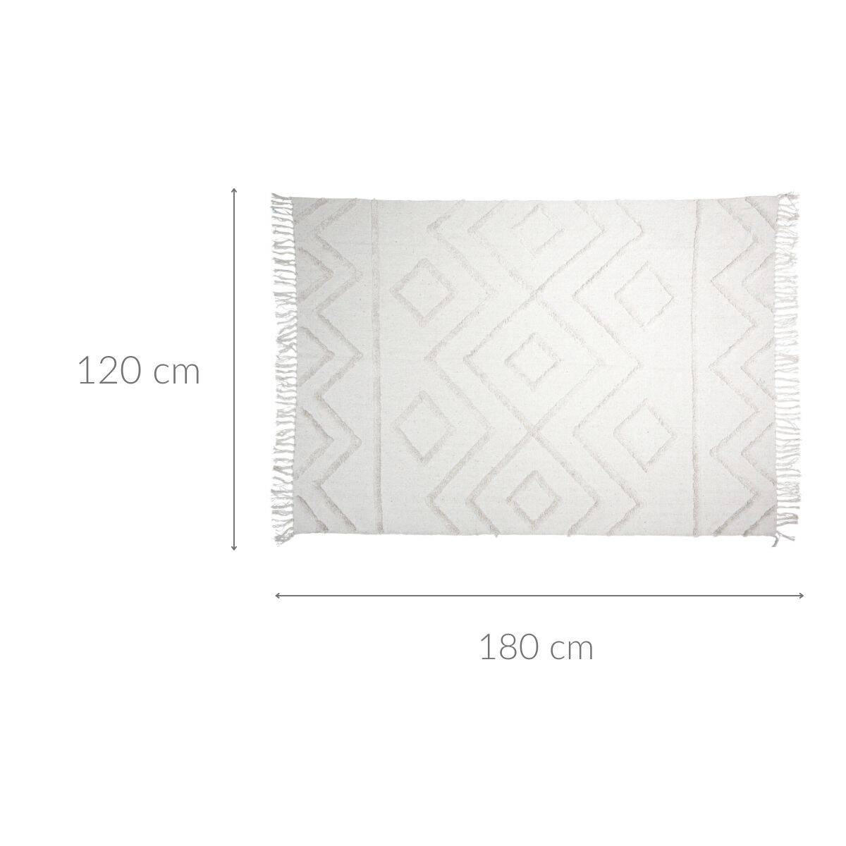 SCHLAFZIMMERRTEPPICH Boho 120/180 cm - Weiß, Naturmaterialien (120/180cm) - Home Styling Collection